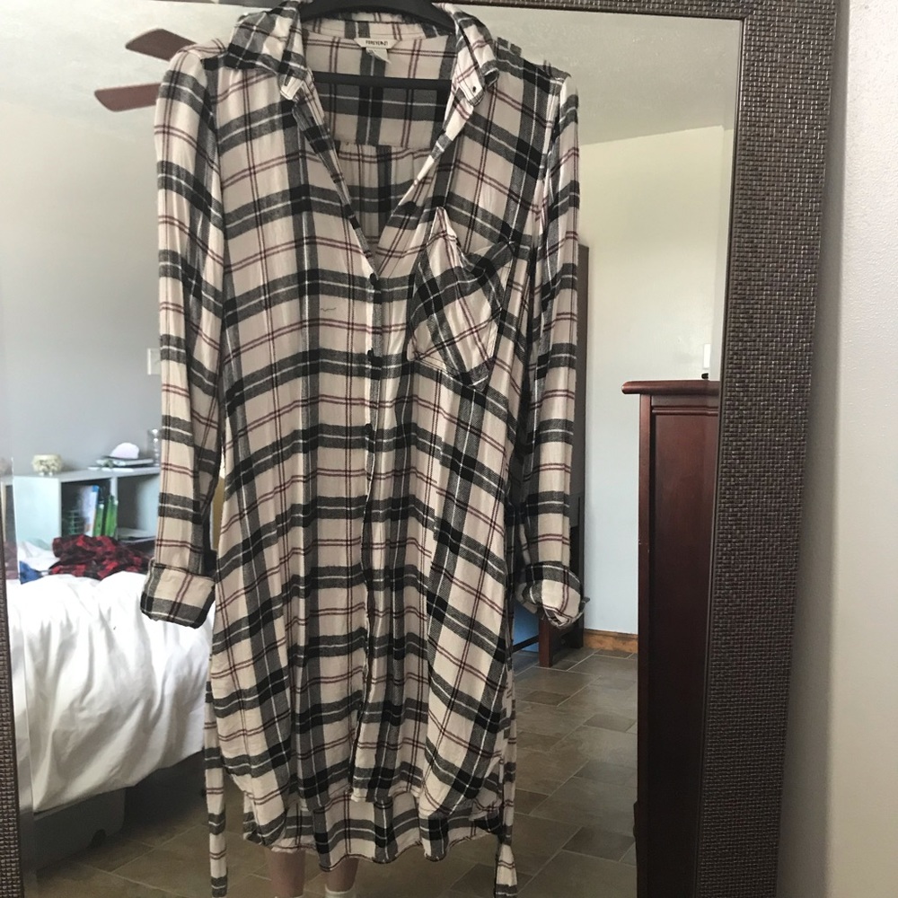 Forever 21 Flannel Plaid Shirt Dress